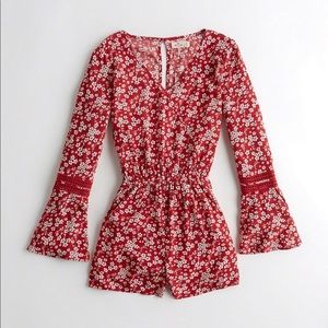 Bell-Sleeve Wrap Romper
